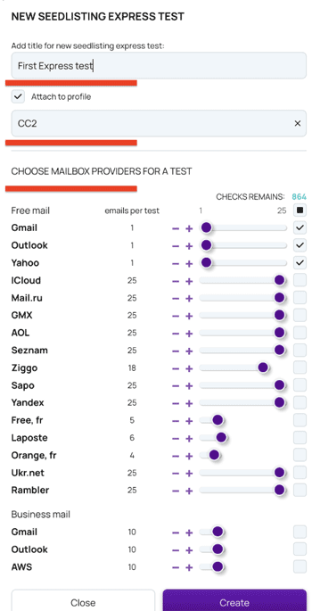Seed Test gewichtet